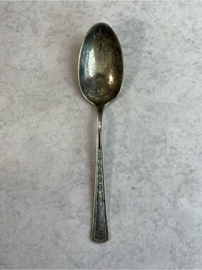 Vintage R.C. Co Silverplate Teaspoon Floral Handle Pat Apd For 6in